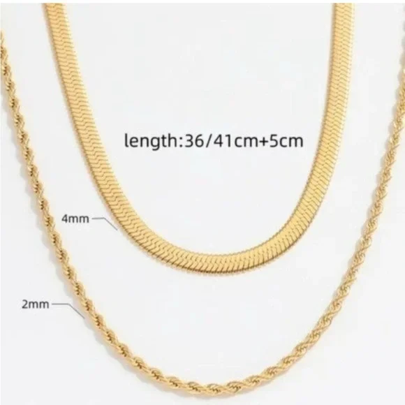 Atolea Jewelry - “IOS” Layered Necklace NEW w/ Dust Bag - 18k gold coated - Picture 4 of 4